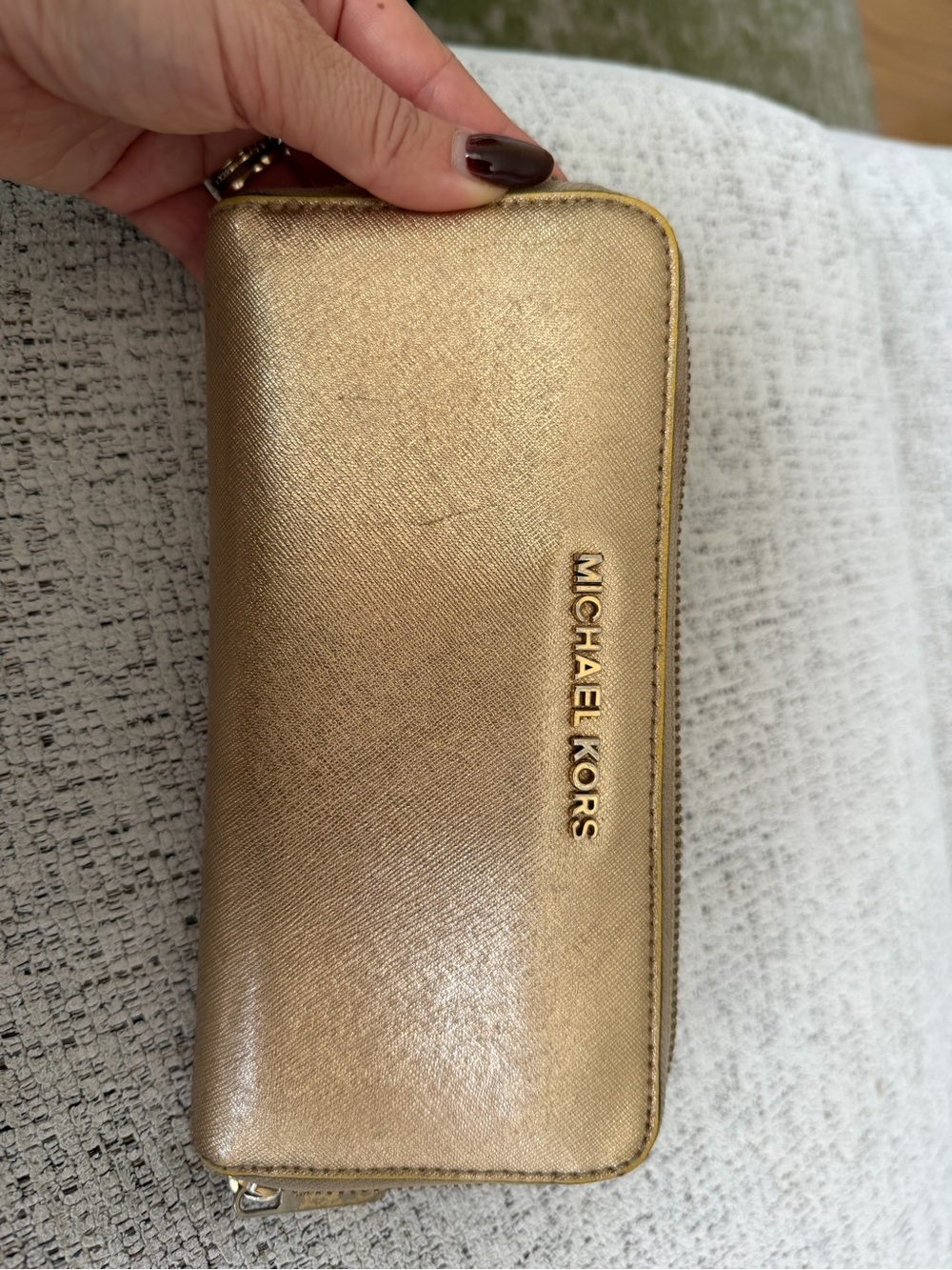 Michael Kors Metallic Gold Zip Wallet